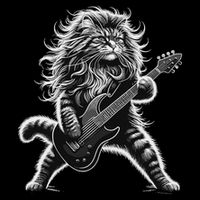 Rock And Roll Cat Playing Guitar Wool Snapback Cap