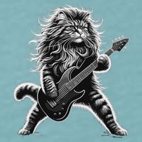 Rock And Roll Cat Playing Guitar Sueded Cloud Jersey T-Shirt