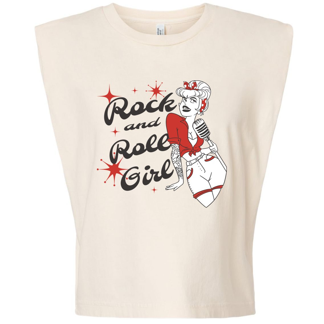 Rock And Roll Girl Vintage Garment-Dyed Women's Muscle Tee