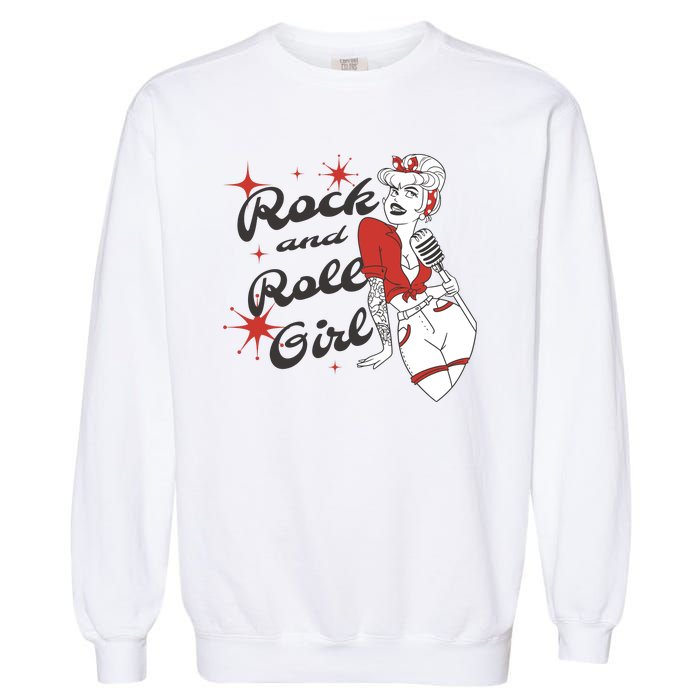 Rock And Roll Girl Vintage Garment-Dyed Sweatshirt