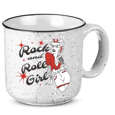 Rock And Roll Girl Vintage 15oz Campfire Ceramic Mug