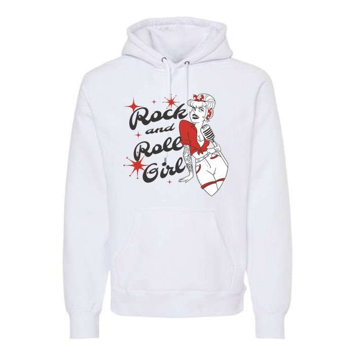 Rock And Roll Girl Vintage Premium Hoodie