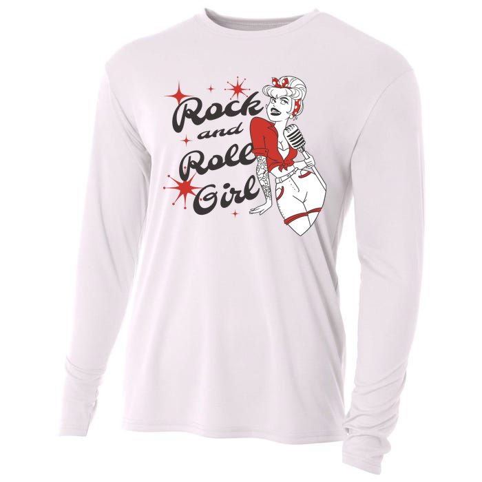 Rock And Roll Girl Vintage Cooling Performance Long Sleeve Crew