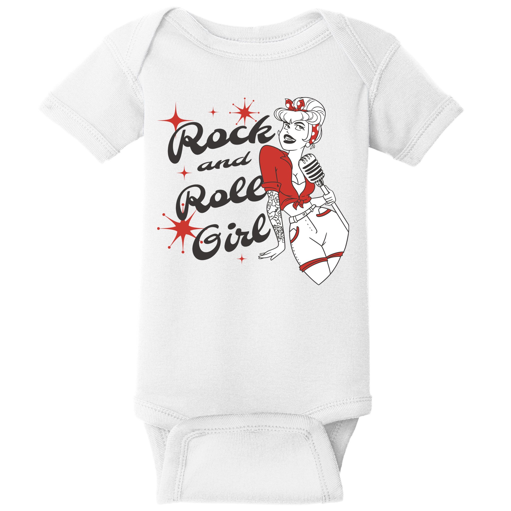 Rock And Roll Girl Vintage Baby Bodysuit