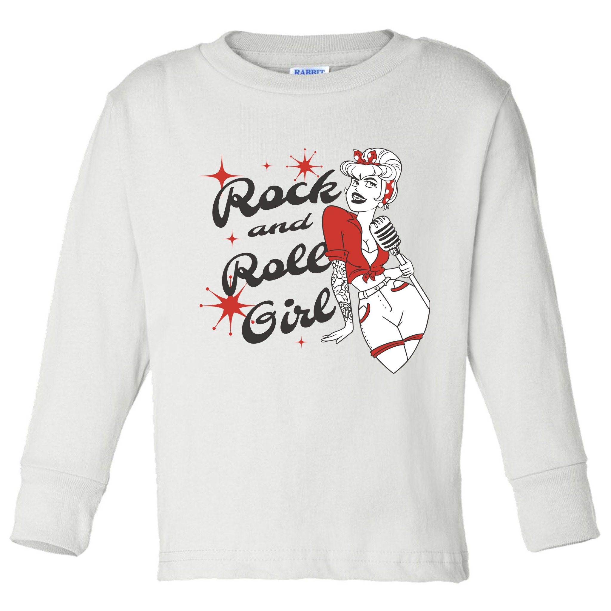 Rock And Roll Girl Vintage Toddler Long Sleeve Shirt
