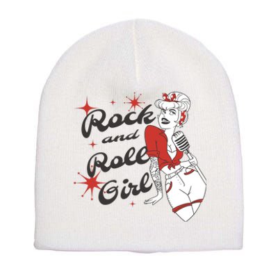 Rock And Roll Girl Vintage Short Acrylic Beanie