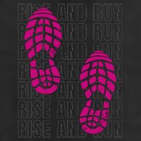 Rise And Run Pink Print 7 Panel Mesh Trucker Snapback Hat