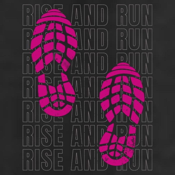 Rise And Run Pink Print 7 Panel Mesh Trucker Snapback Hat