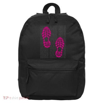 Rise And Run Pink Print 16 in Basic Backpack