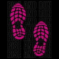 Rise And Run Pink Print Premium T-Shirt