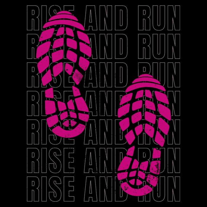 Rise And Run Pink Print Premium T-Shirt