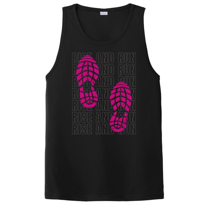 Rise And Run Pink Print PosiCharge Competitor Tank