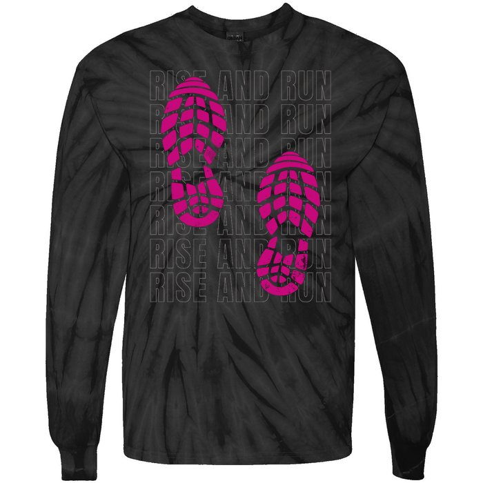 Rise And Run Pink Print Tie-Dye Long Sleeve Shirt