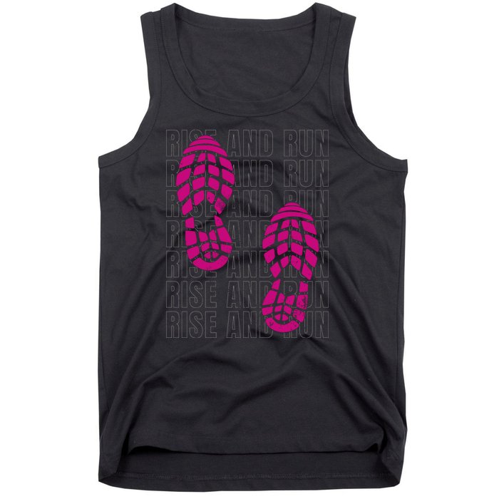 Rise And Run Pink Print Tank Top