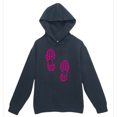 Rise And Run Pink Print Urban Pullover Hoodie