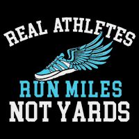 Real Athletes Run Miles Not Yards Running Marathon Runner Full-Length Apron With Pockets
