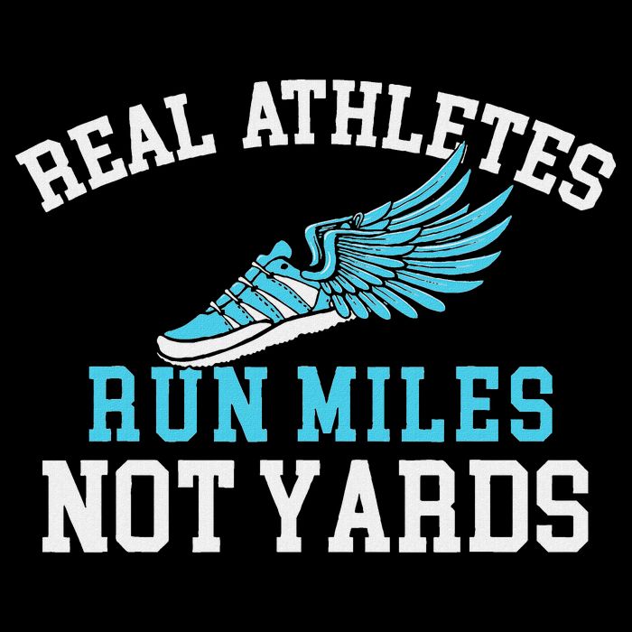 Real Athletes Run Miles Not Yards Running Marathon Runner Full-Length Apron With Pockets