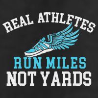 Real Athletes Run Miles Not Yards Running Marathon Runner Premium Pullover Hoodie