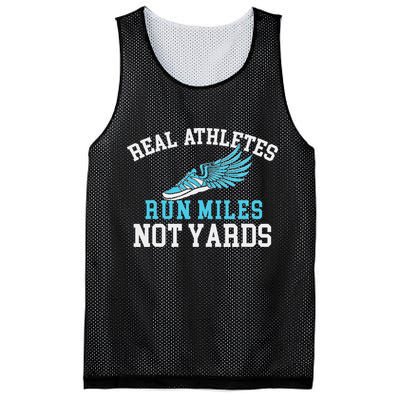 Real Athletes Run Miles Not Yards Running Marathon Runner Mesh Reversible Basketball Jersey Tank