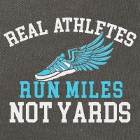 Real Athletes Run Miles Not Yards Running Marathon Runner Cotton Canvas Backpack