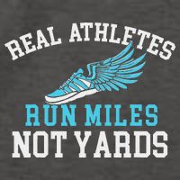 Real Athletes Run Miles Not Yards Running Marathon Runner Vector Backpack