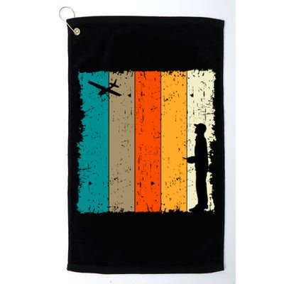 Rc Airplane Retro Vintage Battery Operator Aerodynamic Plane Platinum Collection Golf Towel