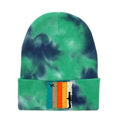 Rc Airplane Retro Vintage Battery Operator Aerodynamic Plane Tie Dye 12in Knit Beanie