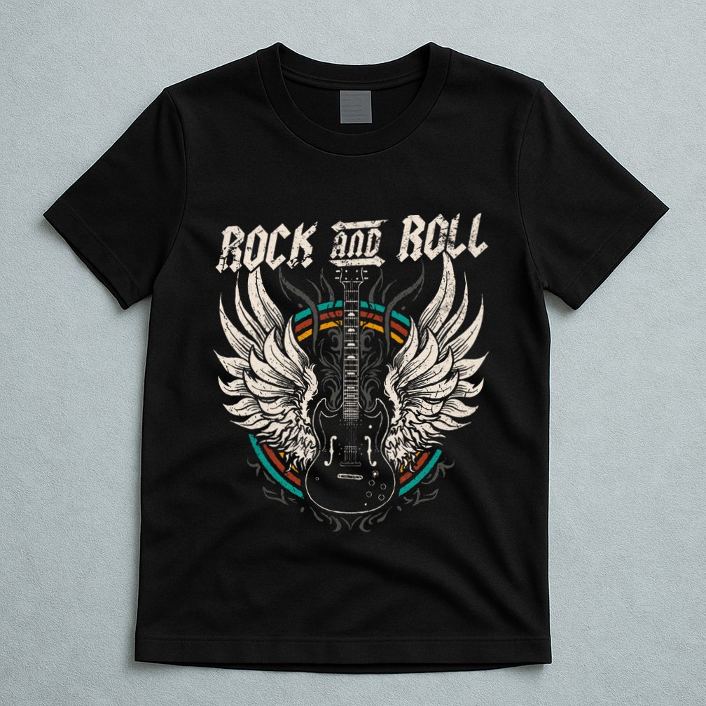 Rock And Roll Guitar Vintage Rock Music T-Shirt
