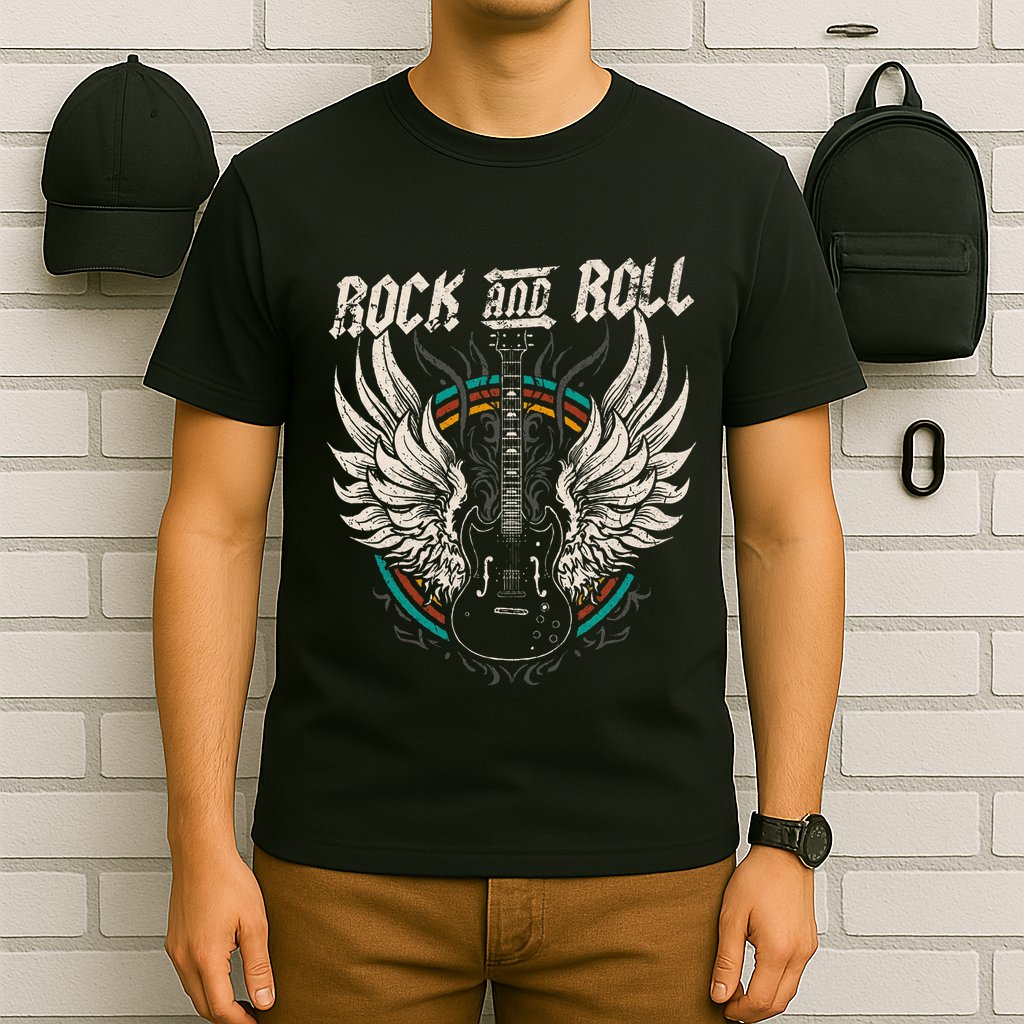 Rock And Roll Guitar Vintage Rock Music T-Shirt