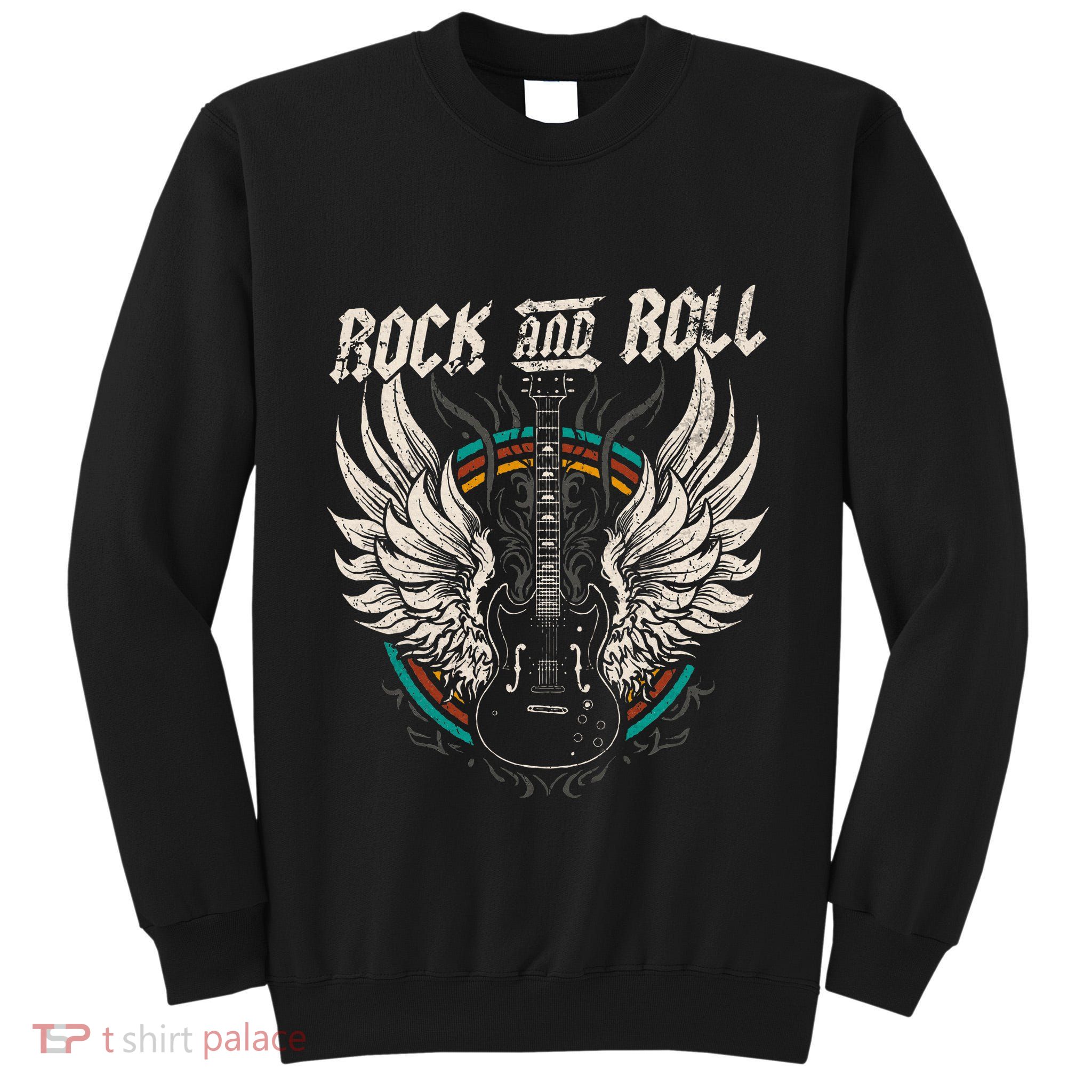 Rock And Roll Guitar Vintage Rock Music Tall Sweatshirt