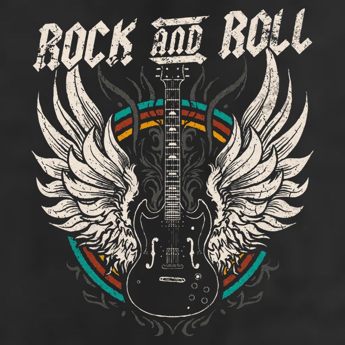 Rock And Roll Guitar Vintage Rock Music Hat