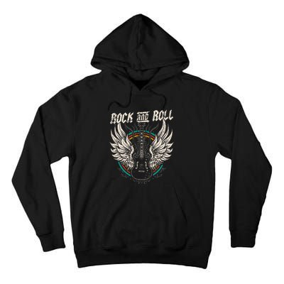 Rock And Roll Guitar Vintage Rock Music Tall Hoodie