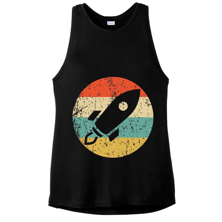 Retro Astronaut Rocket Vintage Space Ship Video Game Ladies PosiCharge Tri-Blend Wicking Tank