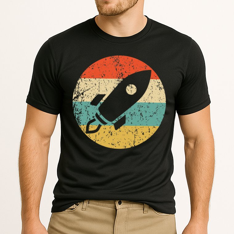 Retro Astronaut Rocket Vintage Space Ship Video Game Performance Shirt