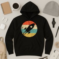 Retro Astronaut Rocket Vintage Space Ship Video Game Hoodie