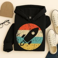 Retro Astronaut Rocket Vintage Space Ship Video Game Hoodie