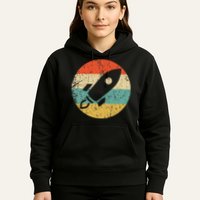 Retro Astronaut Rocket Vintage Space Ship Video Game Hoodie