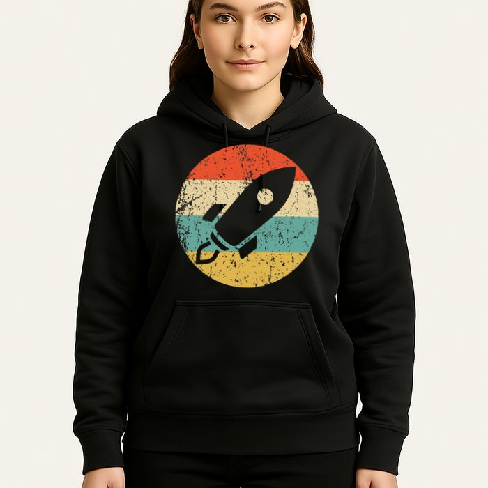 Retro Astronaut Rocket Vintage Space Ship Video Game Hoodie