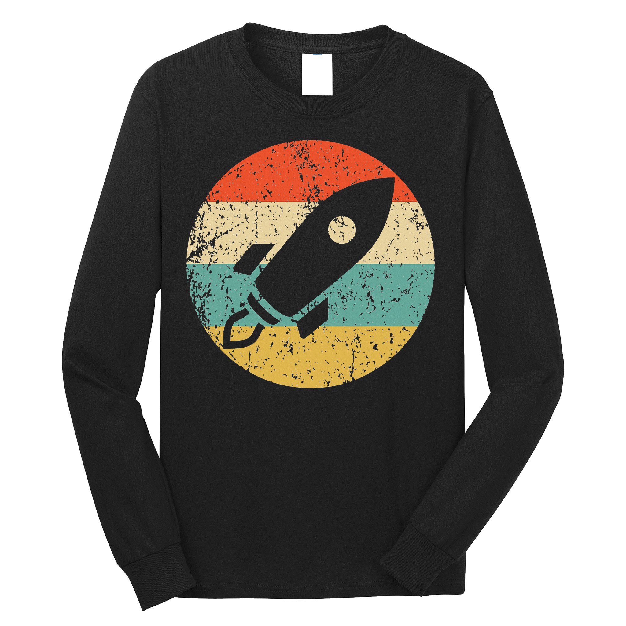 Retro Astronaut Rocket Vintage Space Ship Video Game Long Sleeve Shirt