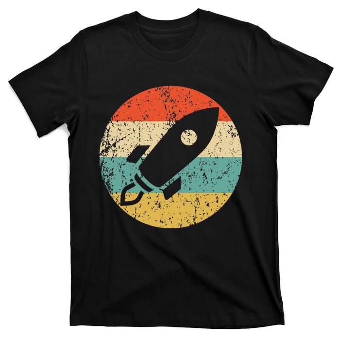 Retro Astronaut Rocket Vintage Space Ship Video Game T-Shirt