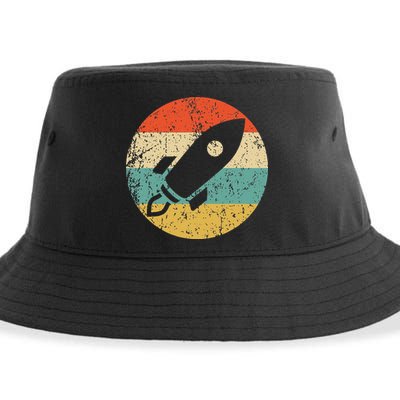 Retro Astronaut Rocket Vintage Space Ship Video Game Sustainable Bucket Hat