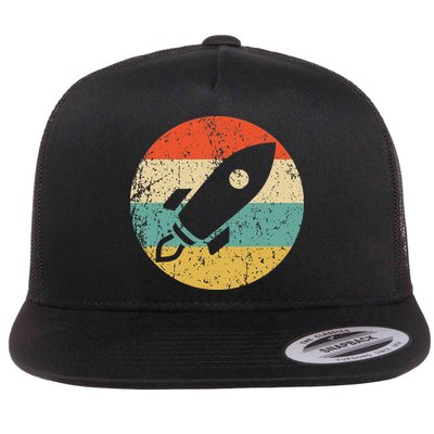 Retro Astronaut Rocket Vintage Space Ship Video Game Flatbill Hat