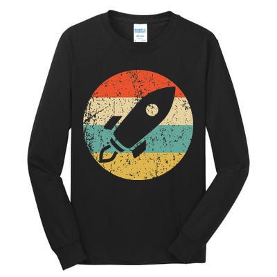 Retro Astronaut Rocket Vintage Space Ship Video Game Tall Long Sleeve T-Shirt