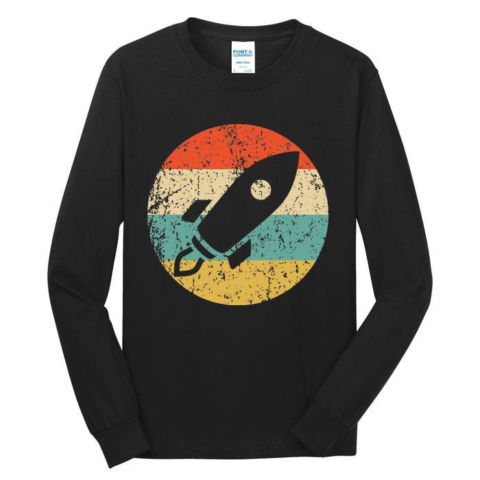 Retro Astronaut Rocket Vintage Space Ship Video Game Tall Long Sleeve T-Shirt