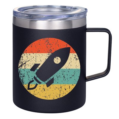 Retro Astronaut Rocket Vintage Space Ship Video Game 12oz Stainless Steel Coffee Mug