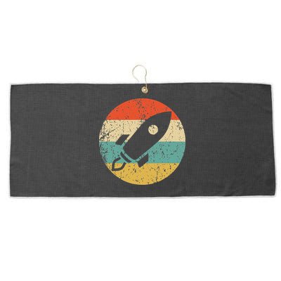 Retro Astronaut Rocket Vintage Space Ship Video Game Large Microfiber Waffle Golf Towel