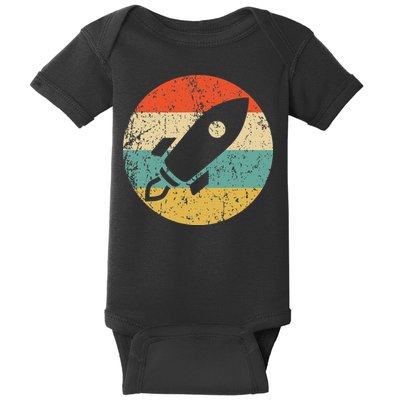 Retro Astronaut Rocket Vintage Space Ship Video Game Baby Bodysuit