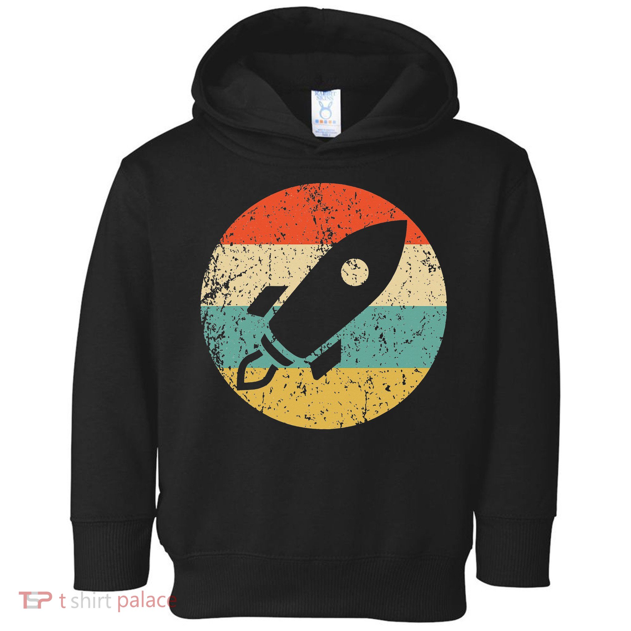 Retro Astronaut Rocket Vintage Space Ship Video Game Toddler Hoodie