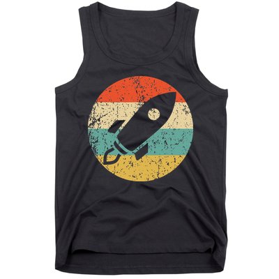 Retro Astronaut Rocket Vintage Space Ship Video Game Tank Top