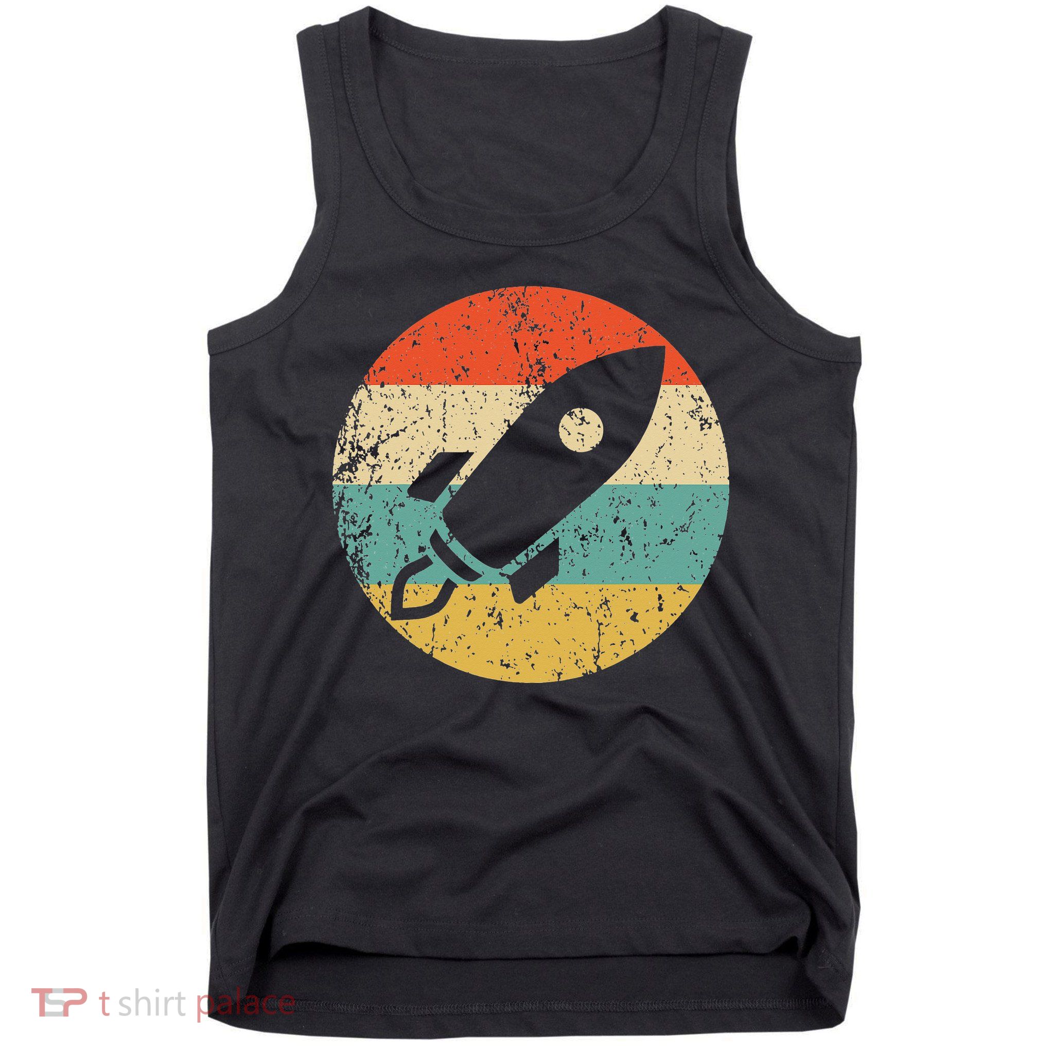 Retro Astronaut Rocket Vintage Space Ship Video Game Tank Top